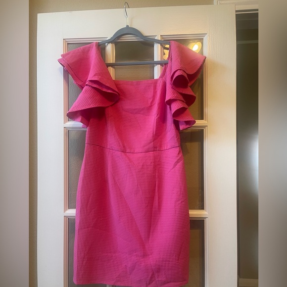 She + Sky Dresses & Skirts - She + Sky Vibrant Pink Ruffle Mini Dress